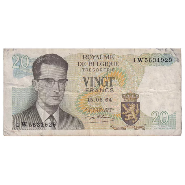 [#333839] Banknote, Belgium, 20 Francs, 1964, 1964-06-15, KM:138, VF(20-25)