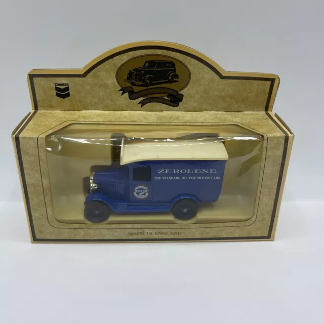 Vintage Chevron Zeerolene Motor Oil 1934 Chevrolet Van Blue Made In England