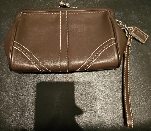 Coach Soho Wristlet Clutch Purse Small Brown Leather - Nwot!