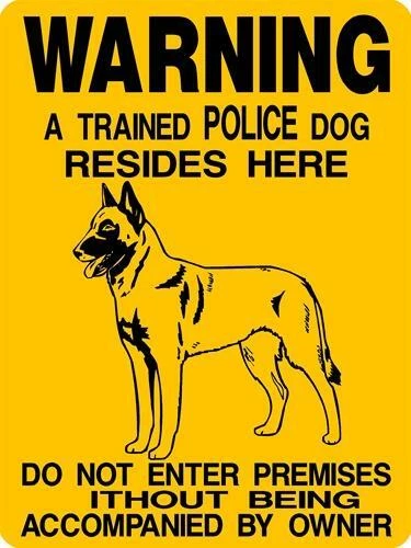 0306 Belgian Malinois 9"x12" Aluminum Sign