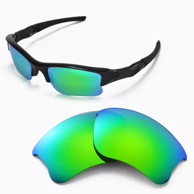 WL Polarized Emerald Replacement Lenses For Oakley Flak Jacket XLJ Sunglasses