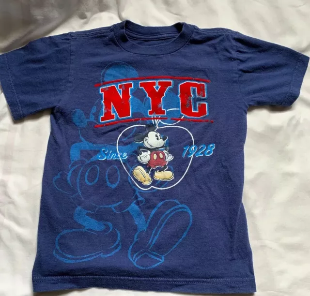 The Disney Store Mickey Mouse New York City Toddler Blue T Shirt Size XXS