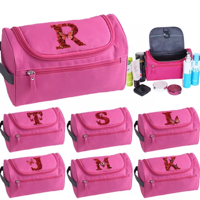 Letter Wash Bag Toiletry Handbag Hanging Travel Case Cosmetic Make Up Pouch Kit