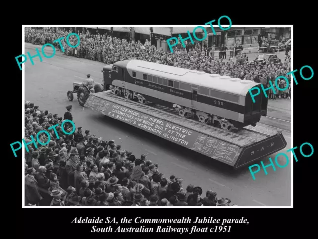 Old Postcard Size Photo Of Adelaide 1951 Jubilee South Australian Railways Float