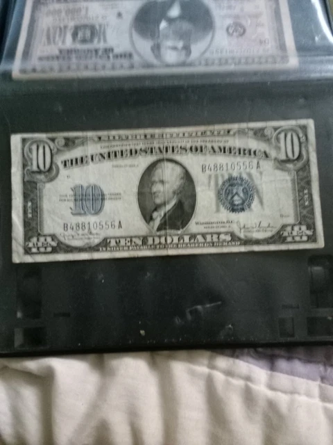 1934 d 10 silver certificate dollar bill
