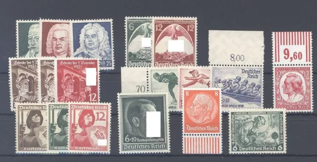 Dt. Reich, kleiner ** Posten aus 1933-38 auf Steckkarte (1186)