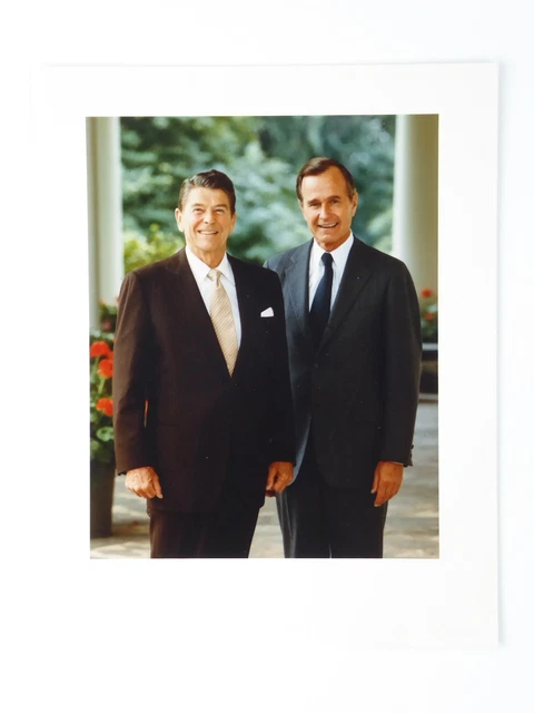 Ronald Reagan George Bush Vintage 8x10 Photo White House