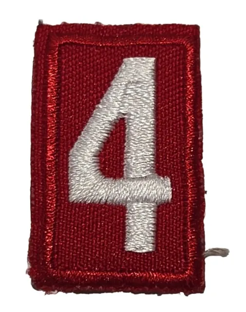 Boy Scout BSA Troop Pack Number # 4 Patch Red White Embroidered - 1861