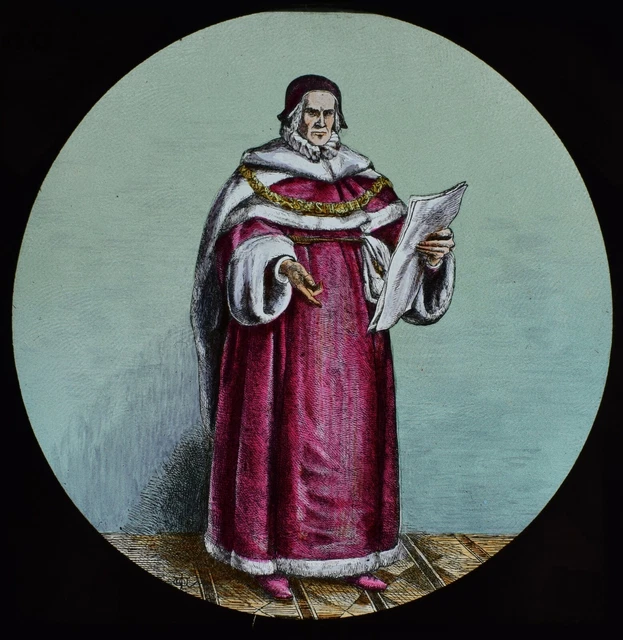 ANTIQUE Magic Lantern Slide PILGRIMS PROGRESS NO66 C1890 DRAWING BISHOP