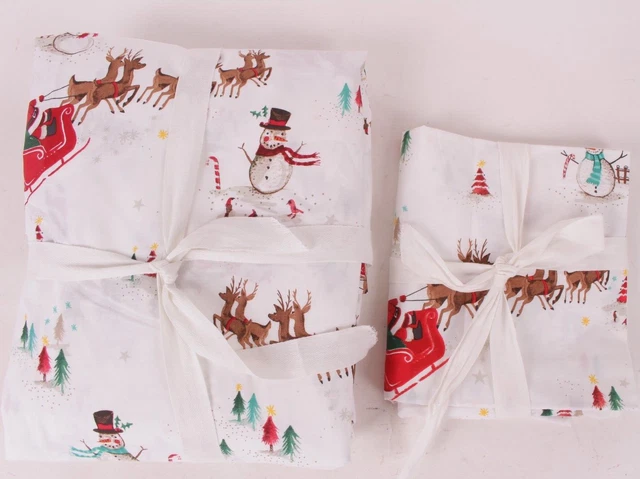 Funda edredón doble Pottery Barn Kids Santas Trineo y simula estándar, Navidad
