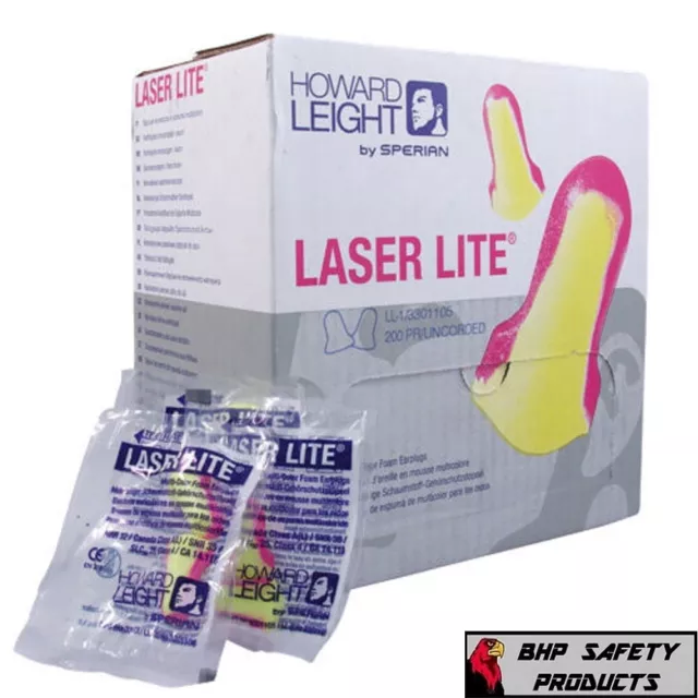 LL1 Howard Leight Laser Lite Ear Plugs UnCorded NRR 32, 200/Pair Box