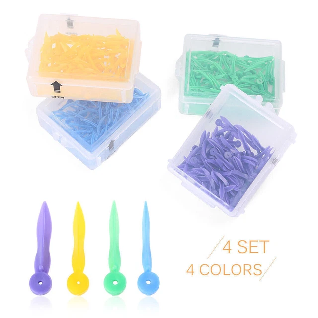 Dental Plastic Poly Wedges with Holes Round Stern 4 Colors Sizes 400pcs Dentist