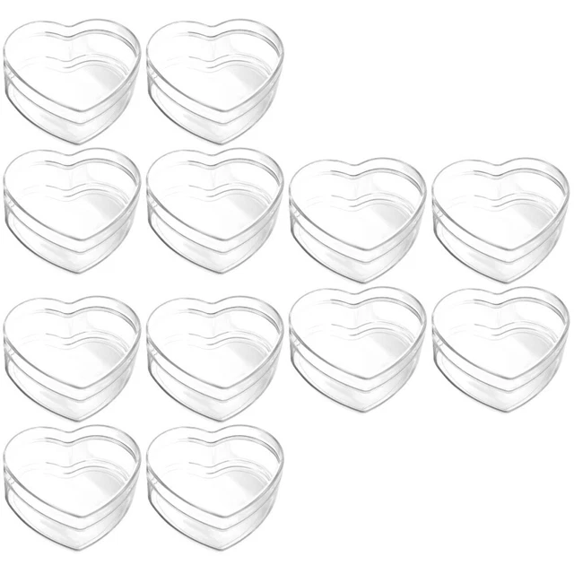 12 PIEZAS pequeñas cajas de tratamiento adorable forma de corazón contenedor de dulces