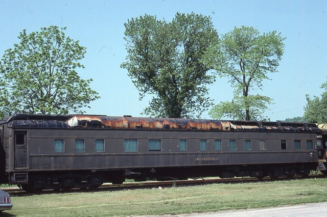 ORIGINAL RAILROAD SLIDE ex SEABOARD COAST LINE company platform car Jacksonville