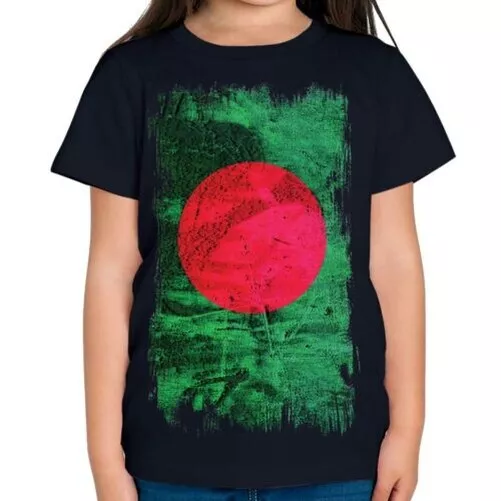 Bangladesh Grunge Bandera Niños Camiseta Top Bangladés Camiseta Fútbol Regalo