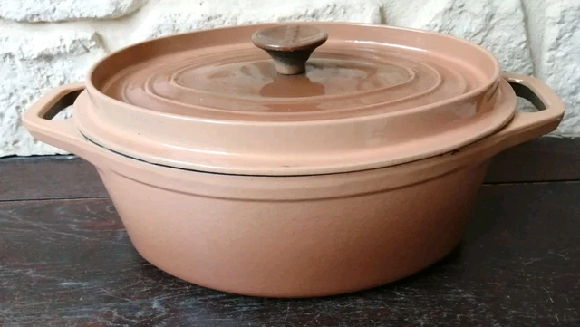 Cocotte Ronde Le Creuset Vintage - Orange - Fonte - Diamètre 29 Cm - Modèle G - Occasion
