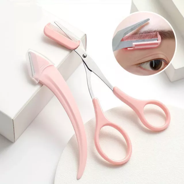 Peigne Sourcil Ciseaux Beauté Ciseaux Sourcil Découpage Ménisque 3 Morcea ,