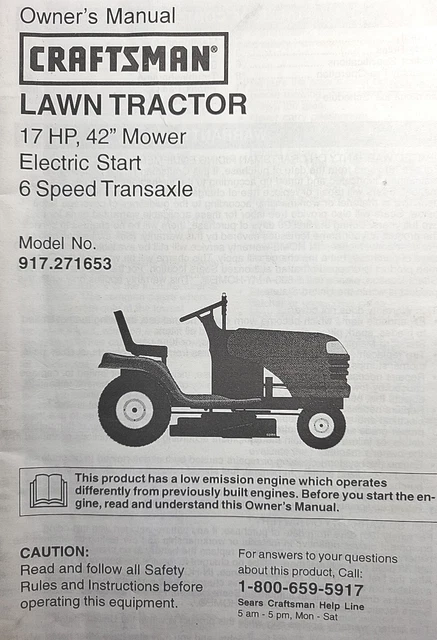 Craftsman lt2500 deals riding mower manual