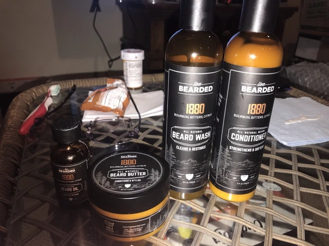 Live Bearded Face Wash Conditioner Oil And Butter Set 1880 Used 80% Left Citrus