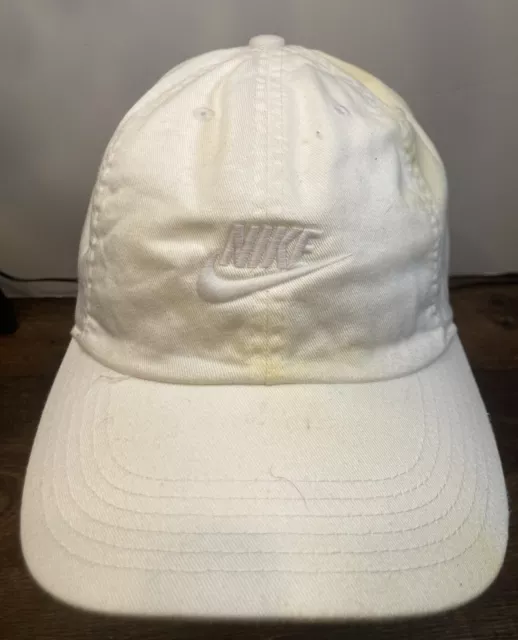 Nike Men's White Cotton Cap Swoosh Dri-FIT Classic Logo Adjustable Hat Athletic