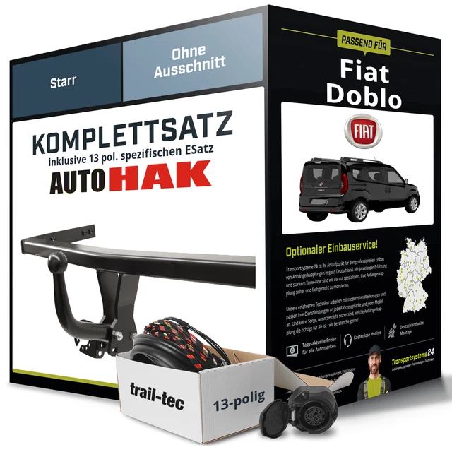 Anhängerkupplung starr für FIAT Doblo +E-Satz NEU PKW Anhängerkupplung starr für FIAT Doblo +E-Satz NEU PKW
