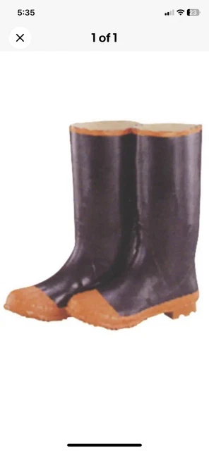 Diamondback Size 14 Waterproof Black/Burnt Orange Rubber Knee Boots