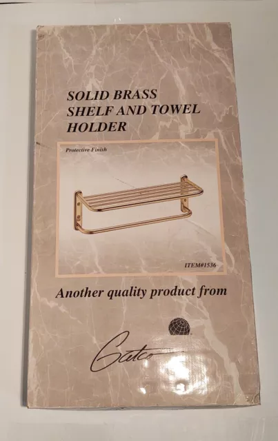 New Open Box Gatco Solid Brass Shelf And Towel Holder  Item #1536