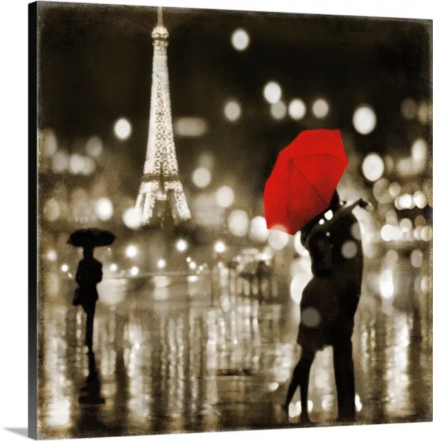 A Paris Kiss Canvas Wall Art Print, Photography Home Decor