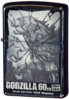 Zippo Lighter Godzilla 60th Anniversary Hollywood Black Engraving Original Box