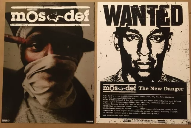 MOS DEF Rare 2004 DOUBLE SIDED PROMO POSTER for Danger CD 18x24 NEVER DISPLAYED