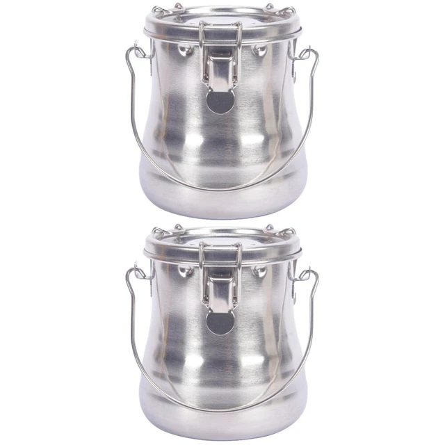 2 PIEZAS Soporte para lápiz Acero inoxidable Cubo de limpieza de pincel Silver