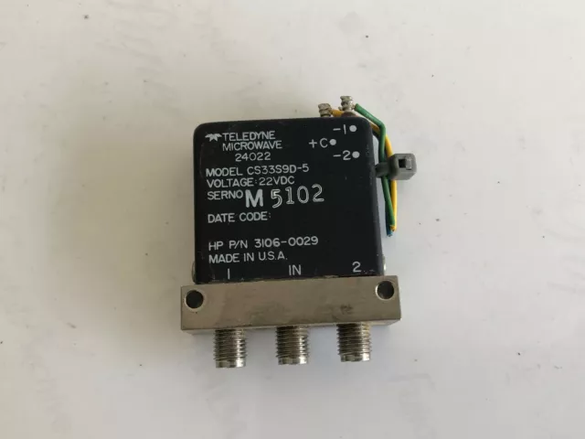 Teledyne CS33S9D-5 DC -18.0 GHz RF Coaxial Switch