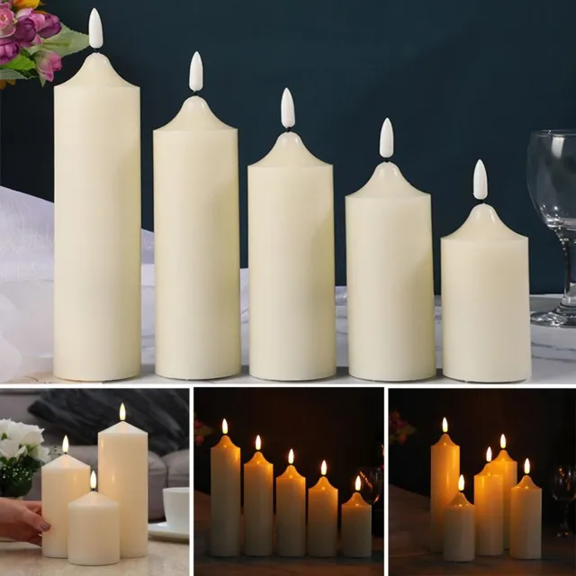 Amagic Lot de 12 bougies coniques LED sans flamme, sans télécommande,  bougies flottantes magiques à suspendre, à piles, fausses bougies  électriques