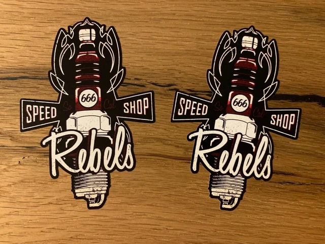 2x SPARK Aufkleber Rebel Sticker Motorrad Biker Bobber Cafe Racer Oldschool #140