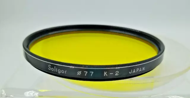 Soligor 77mm K-2 Yellow Lens Filter w/ Acrylic Case 0527-3
