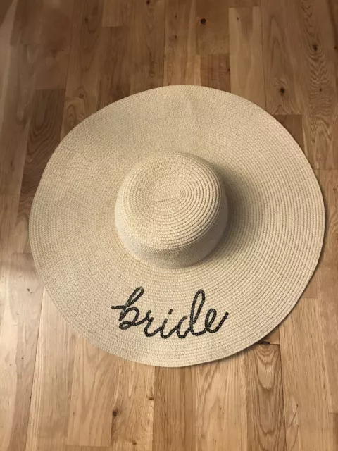 Weddingstar Floppy 100% Straw Sun Beach Hat "BRIDE"