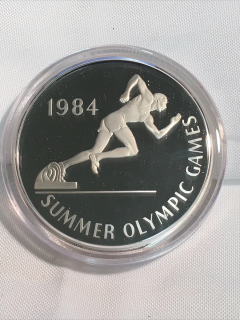 1984 Jamaica $25 Silver Proof Silver Coin Summer Olympics