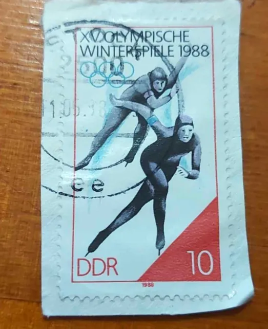 Briefmarke   DDR 1988 Olympische Winterspiele Calgary Kanada   Nr-340
