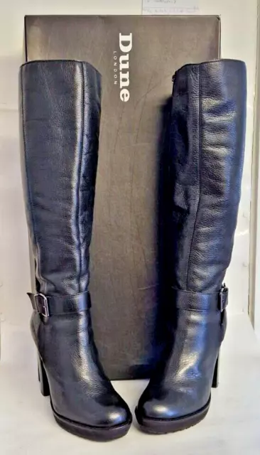 DUNE SAMI 484 Black Leather Tumbled Knee High Boots Size 39 £50.00 ...