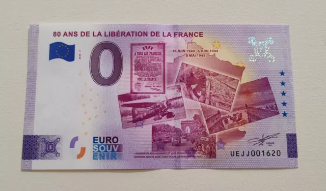 Billet Touristique 0 Euro 80 Ans De La Libération De La France 2024 N°001620