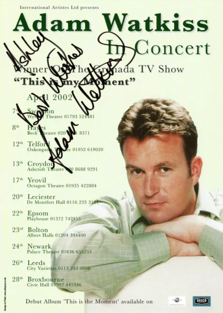 Adam Watkiss In Concert - Handbill / Flyer + Original Autograph