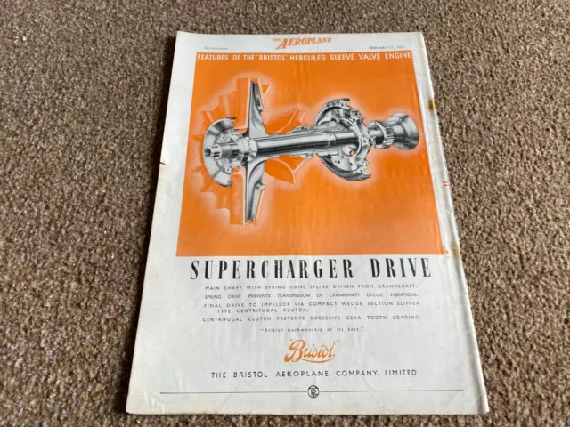 Fabk7 Advert 11X8 Bristol Flugzeuggesellschaft Limitiert - Superchargerantrieb