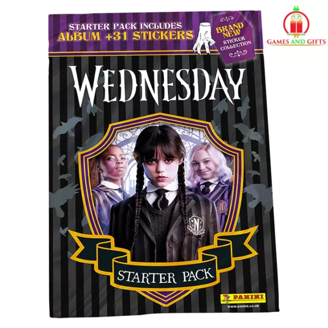 Panini Wednesday - Addams Family Starter Pack: Includes -  Album + 31 Stickers ✅
