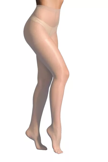 15 DENIER MATT Natural Leg Tights Womens Ladies Size M/L Sophia