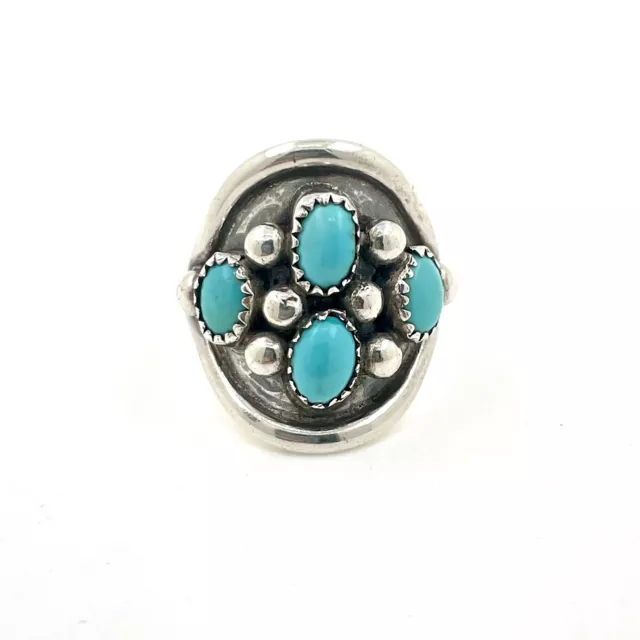 925er Argent Anneau Turquoise - Taille 58 Ue