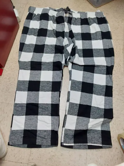 Nwt Old Navy Big Mens Lounge Pants Blk Wht Check Flannel 4x