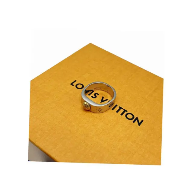 LOUIS VUITTON Essential V Ring M No. 14 Gold Silver M61085
