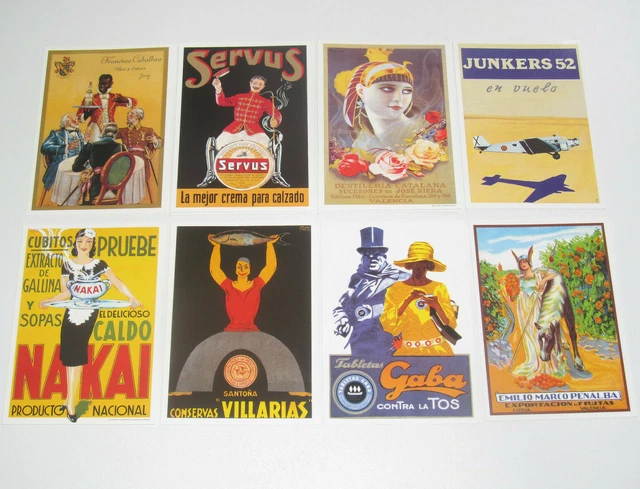 Lot de 8 Carte Postale Reproduction Affiche Publicitaire Ancienne Pub f