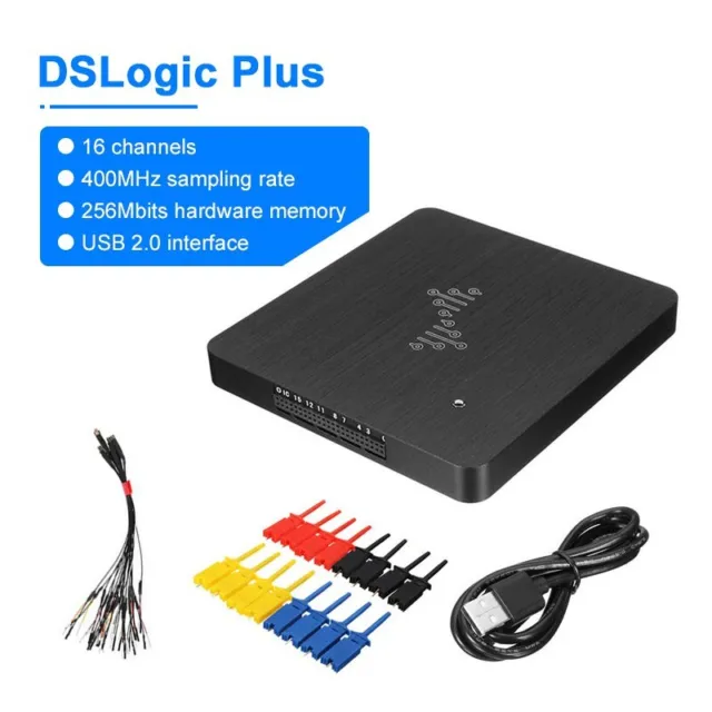 DSLogic Plus 16CH Logic Analyzer USB 2.0 400MHz 256Mbits Hardware Memory