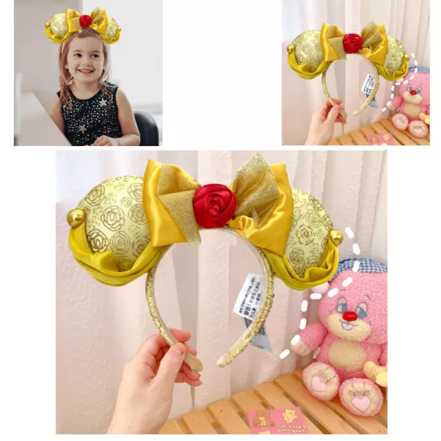 Disney- Park Mickey Beauty and the Beast Minnie Mouse Ears Belle Bow Headband